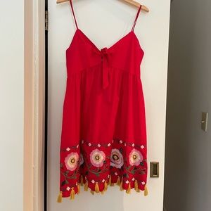 Red embroidered sundress